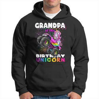 Grandpa Of Birthday Unicorn Monster Truck Matching Family Gift For Mens Hoodie | Mazezy