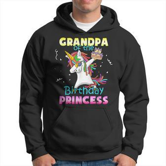 Grandpa Of The Birthday Princess Funny Unicorn Dabbing Girl Hoodie | Mazezy