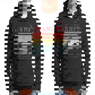 Grandpa The Man The Myth The Legend Fishing Grandfather Hoodie - Seseable