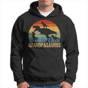 Grandpasaurus 3 Kids For Dad Grandpa Fathers Day Hoodie | Mazezy