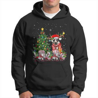 Great Dane Dog Lover Matching Santa Christmas Tree Men Hoodie Graphic Print Hooded Sweatshirt - Seseable
