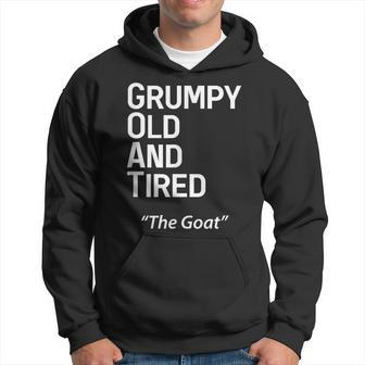 Grump Old And Tired Goat Funny Middle Aged Men Hoodie - Thegiftio UK