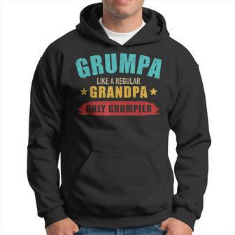 Grumpa Like Regular Grandpa Only Grumpier Vintage Retro Gift For Mens Hoodie | Mazezy