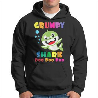 Grumpy Shark Funny Fathers Day Gift For Mens Dad Hoodie - Seseable