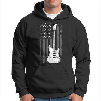 Guitar American Us Flag Music Player Electric Guitarist Gift Hoodie - Seseable
