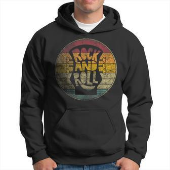 Guitar Rock And Roll Vintage Retro Style Musician Music Gift Hoodie - Seseable