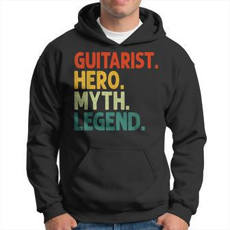 Guitarist Hero Myth Legend Vintage Gitarrenspieler Hoodie - Seseable