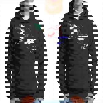 Half Mexican Half Honduran Flag Map Mexico Catracho Hoodie | Mazezy