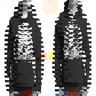 Halloween Beer & Steak Costume Skeleton Rib Cage Men Hoodie - Thegiftio