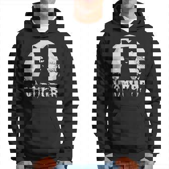 Halloween Black Cat Vampire With Full Moon Vampurr Pun Men Hoodie - Thegiftio