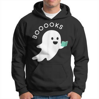 Halloween Booooks Ghost Reading Boo Read Books Library V6 Men Hoodie - Thegiftio UK
