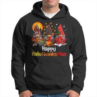 Halloween Thanksgiving Christmas Happy Hallothanksmas Gnomes V62 Men Hoodie Graphic Print Hooded Sweatshirt - Thegiftio UK