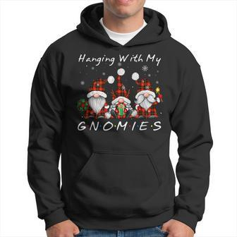 Hanging With My Gnomies Buffalo Red Plaid Christmas Gnome Men Hoodie - Thegiftio UK