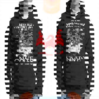 Hanging With My Gnomies Christmas Snowflake Xmas Gnome Men Hoodie - Thegiftio