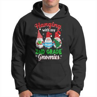 Hanging With My 2Nd Grade Gnomies Christmas Teacher Student Men Hoodie Graphic Print Hooded Sweatshirt - Seseable