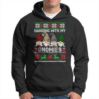 Hanging With My Gnomies Christmas Cute Gnomes Ugly Sweater Men Hoodie Graphic Print Hooded Sweatshirt - Seseable