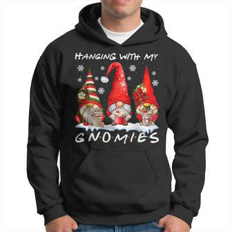 Hanging With My Gnomies Cute Gnomes Christmas Funny Holiday Men Hoodie Graphic Print Hooded Sweatshirt - Seseable
