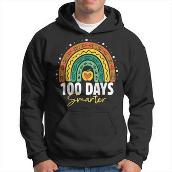 Happy 100 Days Smarter Student Teacher Rainbow Men Hoodie Graphic Print Hooded Sweatshirt - Thegiftio UK