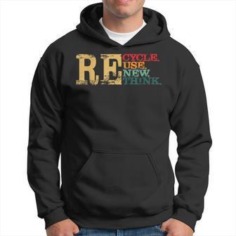 Happy Earth Day Recycle Reuse Renew Rethink Earth Day Retro Hoodie | Mazezy