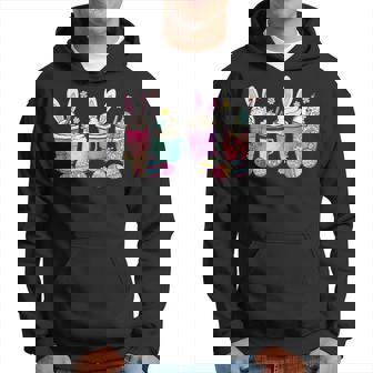 Happy Easter Bunny Set Latte Easter Eggs Hoodie | Mazezy