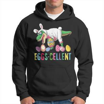 Happy Easter Dinosaur Eggs Cellent T Rex Bunny Egg Hunting Hoodie - Seseable