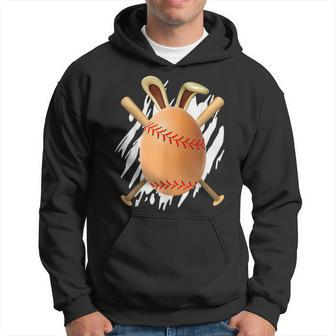 Happy Easter Egg Hunting Cute Baseball Bunny Ears Lover Hoodie | Mazezy