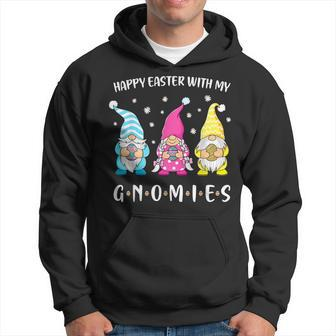 Happy Easter With My Gnomies Girls Kids Women Easter Gnome Hoodie - Thegiftio UK