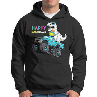 Happy Eastrawr T Rex Easter Monster Truck Dinosaur Boys Kids Hoodie | Mazezy