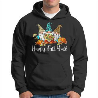 Happy Fall Yall Gnome Leopard Pumpkin Autumn Thanksgiving Men Hoodie Graphic Print Hooded Sweatshirt - Thegiftio UK