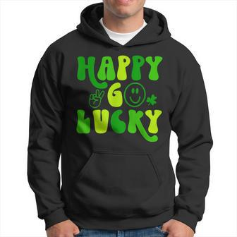 Happy Go Lucky Heart St Patricks Day Lucky Clover Shamrock Hoodie - Seseable