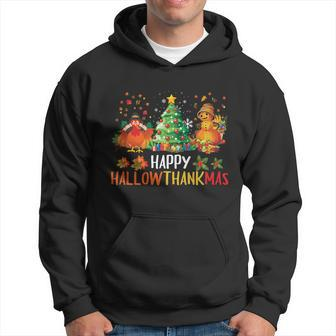 Happy Hallothanksmas Halloween Thanksgiving Merry Christmas Gift Hoodie - Monsterry AU