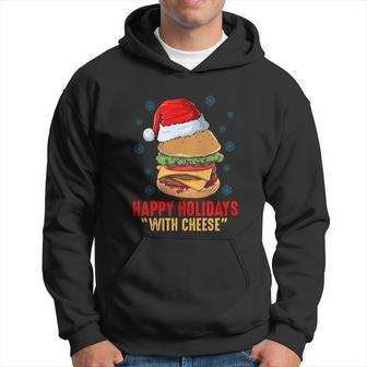 Happy Holidays With Cheese Shirt Cheeseburger Hamburger V2 Hoodie - Monsterry