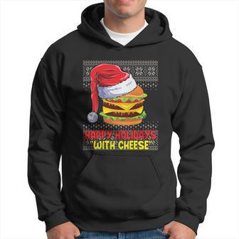 Happy Holidays With Cheese Shirt Cheeseburger Hamburger V7 Hoodie - Monsterry