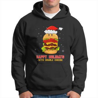 Happy Holidays With Cheese Shirt Cheeseburger Hamburger V8 Hoodie - Monsterry