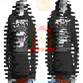 Happy Kwanzaa Kinara Candles African American Santa Xmas Men Hoodie - Thegiftio