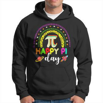 Happy Pi Day Mathematic Math Teacher Gift Leopard Rainbow V4 Hoodie - Seseable