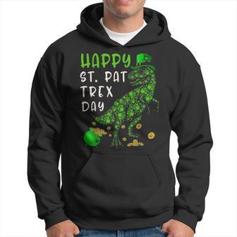 Happy St Pat T Rex Day Dinosaur St Patricks Day Shamrock V2 Hoodie - Seseable