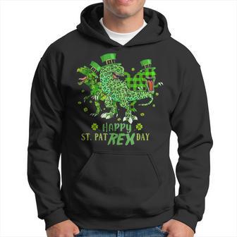 Happy St Pat T Rex Day Funny Dinosaur St Patricks Day Hoodie - Seseable