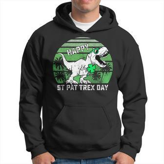 Happy St Pat T Rex Day Shamrock Dinosaur St Patricks Day Hoodie - Seseable
