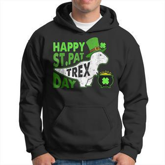 Happy St Pat T Rex Day T Dinosaur St Patricks Day Hoodie - Seseable