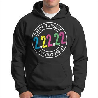 Happy Twosday February 22Nd 2022 2-22-22 Souvenir Tuesday Men Hoodie Graphic Print Hooded Sweatshirt - Thegiftio UK