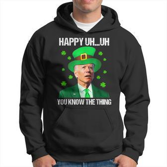Happy Uh You Know The Thing Confused Joe Biden St Patricks Hoodie - Seseable