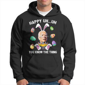 Happy Uh You Know The Thing Funny Bunny Joe Biden Egg Easter Hoodie - Seseable