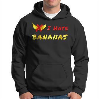 Hate Bananas Funny Men Hoodie Graphic Print Hooded Sweatshirt - Seseable