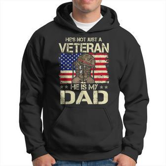 He Is My Veteran Dad American Flag Veterans Day Hoodie - Seseable