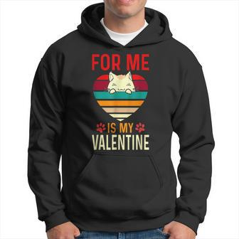 Heart Cat For Valentine For Me My Cat Is My Valentine Hoodie - Seseable