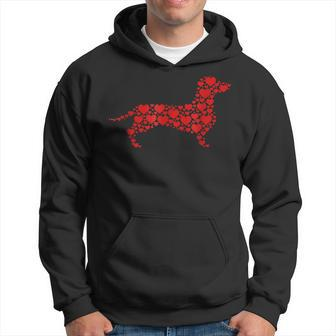 Heart Dog Lover Gifts Dachshund Puppy Valentines Day Hoodie - Seseable