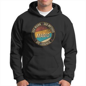 Herren Hoodie Schwarz Der Mann, Der Mythos, Mario, Die Legende, Lustiges Mario Hoodie - Seseable