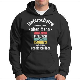 Herren Tennis Hoodie mit Tennisschläger & Ball Motiv für Pensionäre - Seseable