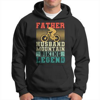 Herren Vatertag Biker Vater Ehemann Mountainbike Legende Hoodie - Seseable